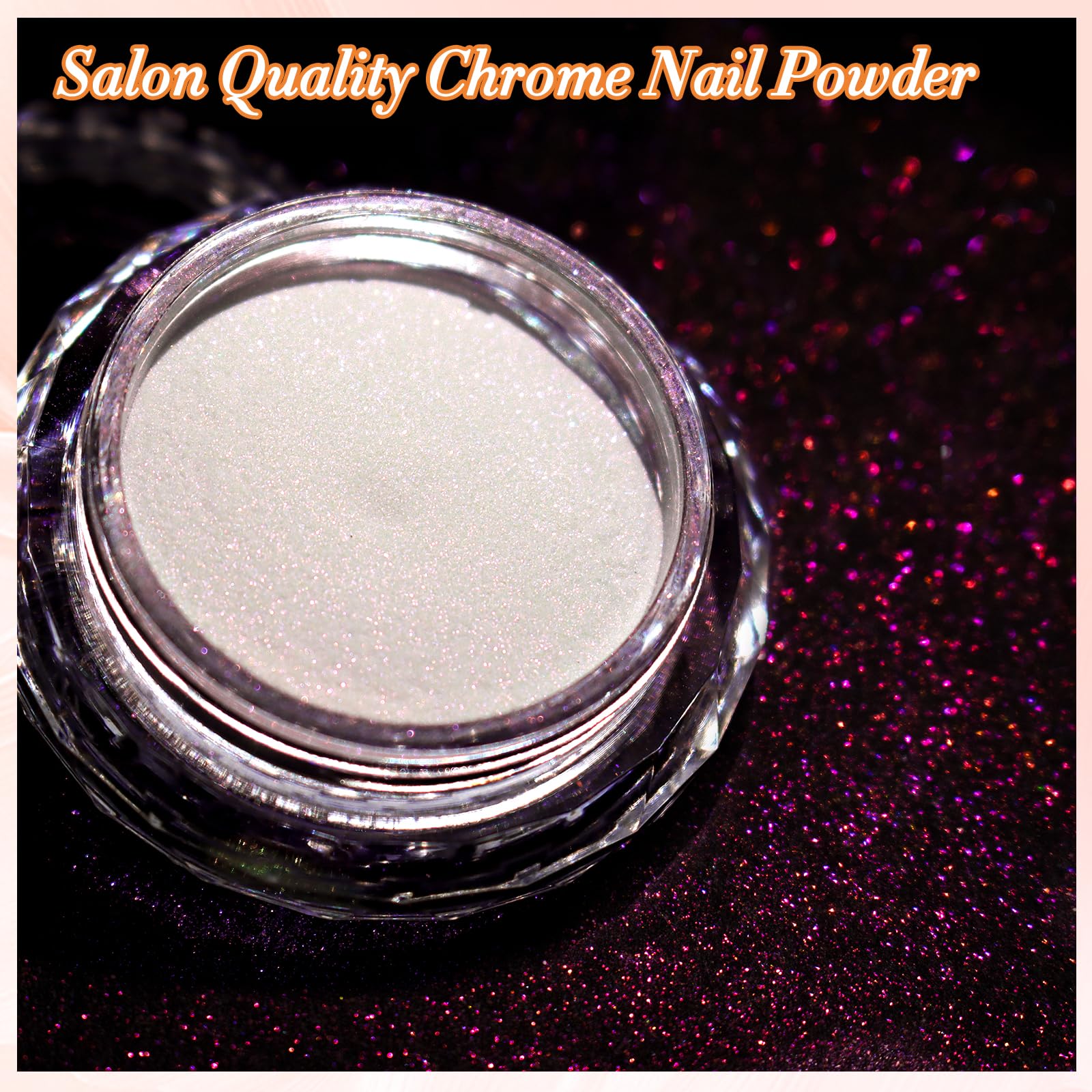 FNNZ applying Pink Sunset powder on nail to create iridescent mirror benefit