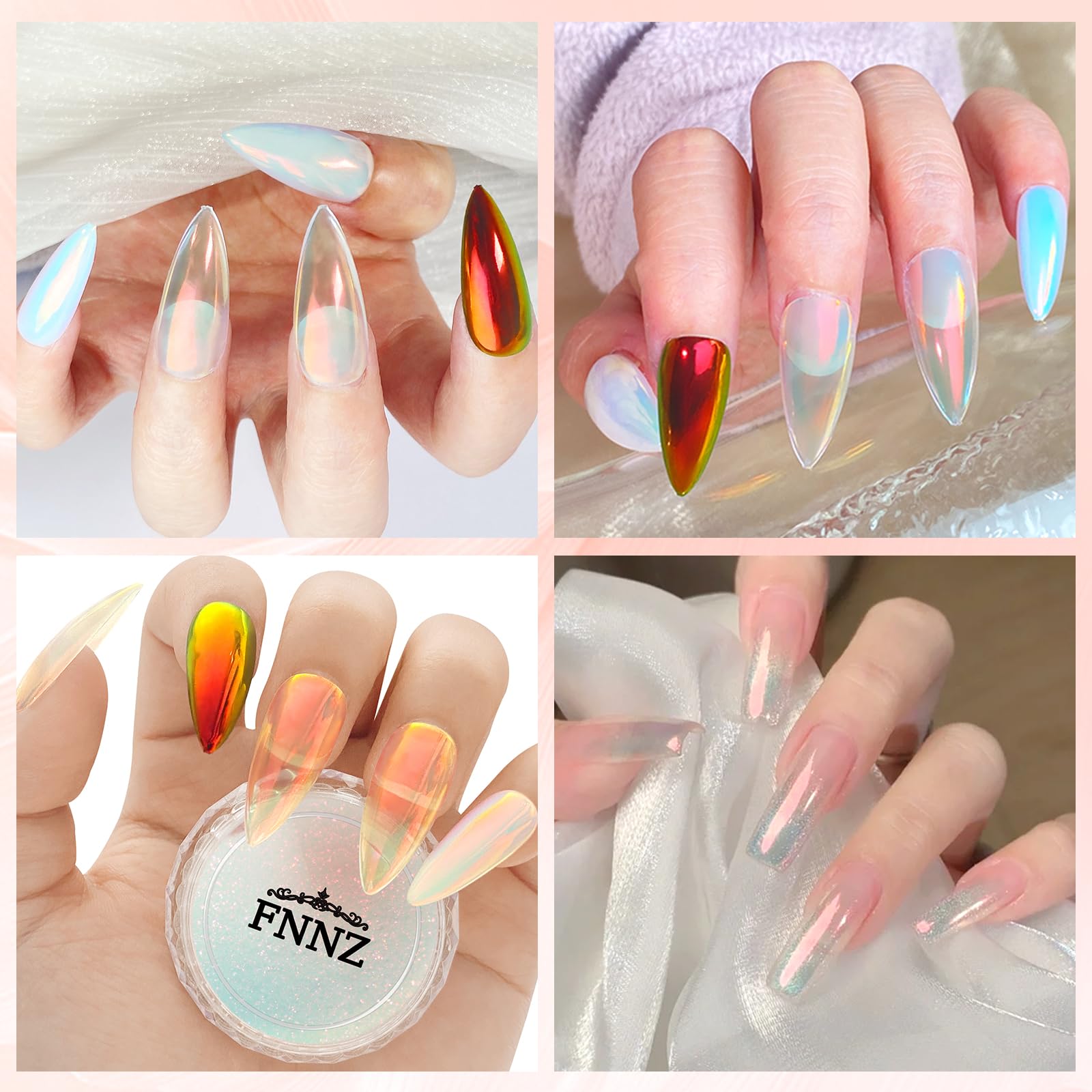 FNNZ powder with applicator tools ready for effortless at-home chrome application