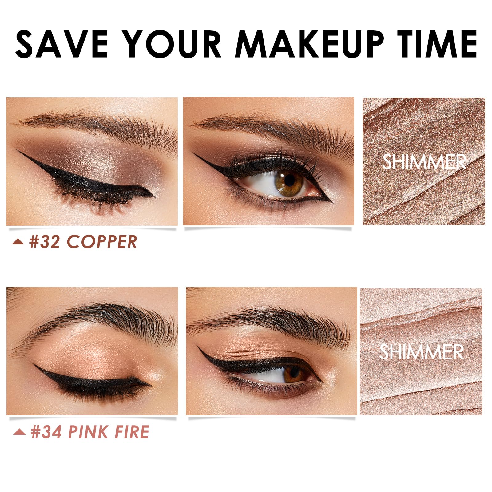 FOCALLURE demonstrating finger blending on lid for quick application and seamless finish benefit