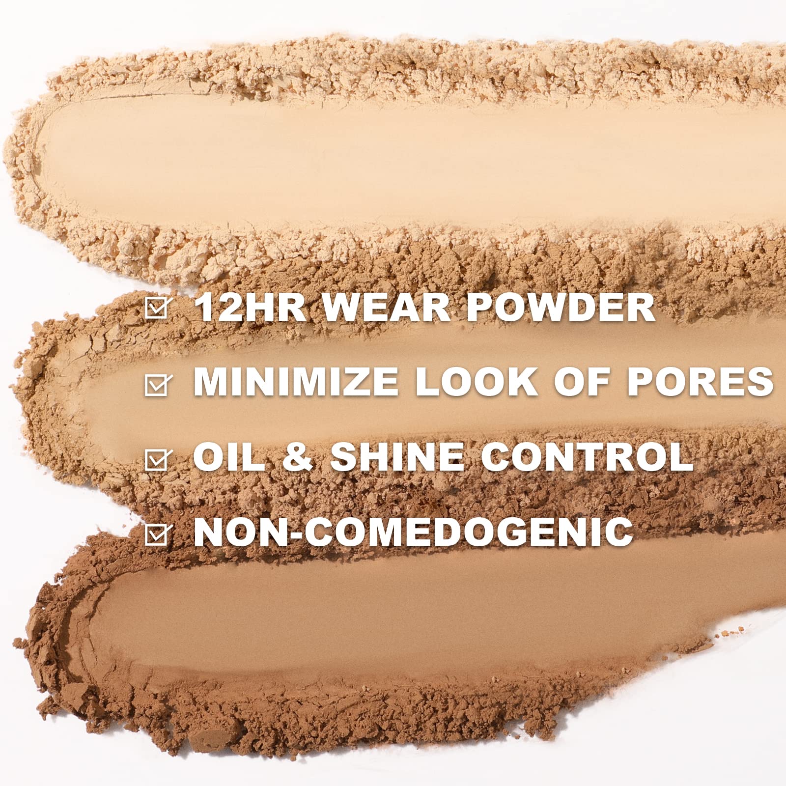 FOCALLURE applying powder with brush for even mattifying coverage benefit