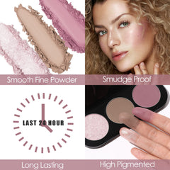 FOCALLURE swatches on skin demonstrating blendable pigments and long wear