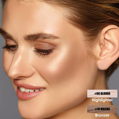 FOCALLURE texture swatches showing cream finish and blendability benefit