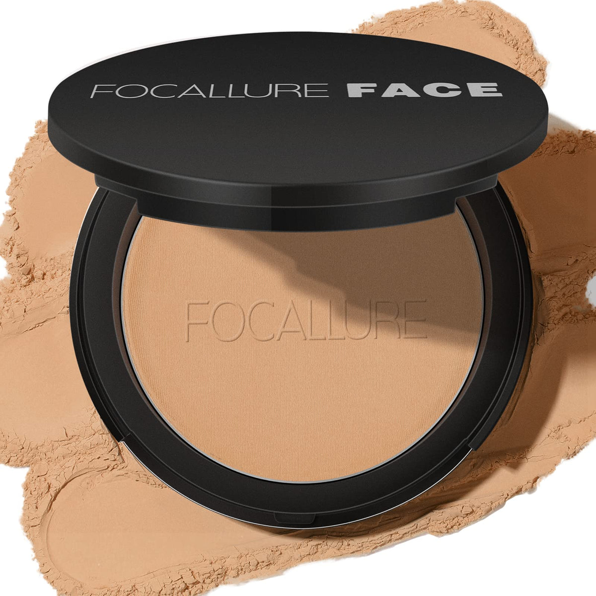 FOCALLURE compact front view showing slim design and nude shade for portability