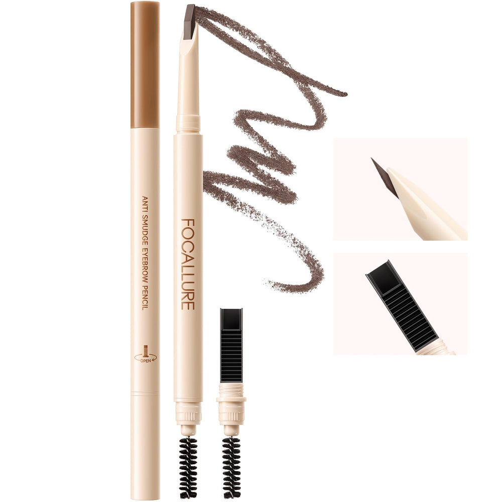 FOCALLURE eyebrow pencil front packaging showing product and shade benefits