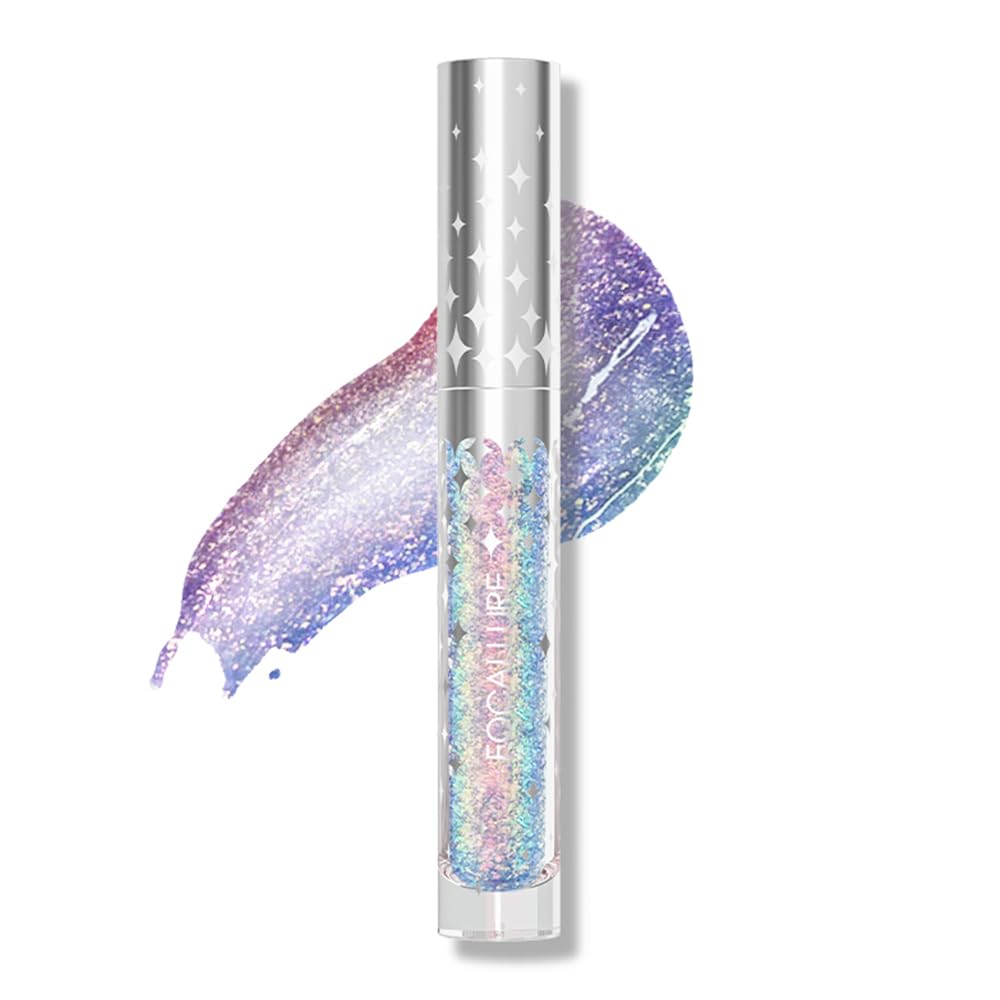 FOCALLURE front packaging showing glitter liquid lipstick and shade benefit