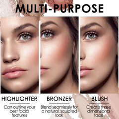 FOCALLURE highlighter sheen close view showing luminous glow on cheekbone