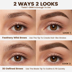 FOCALLURE eyebrow pen used in routine on model benefiting quick everyday grooming