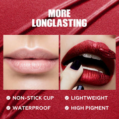 FOCALLURE lipstick on model in night look showing bold metallic effect