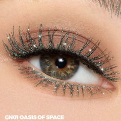 FOCALLURE close-up of mermaid green glitter texture highlighting fine shimmer