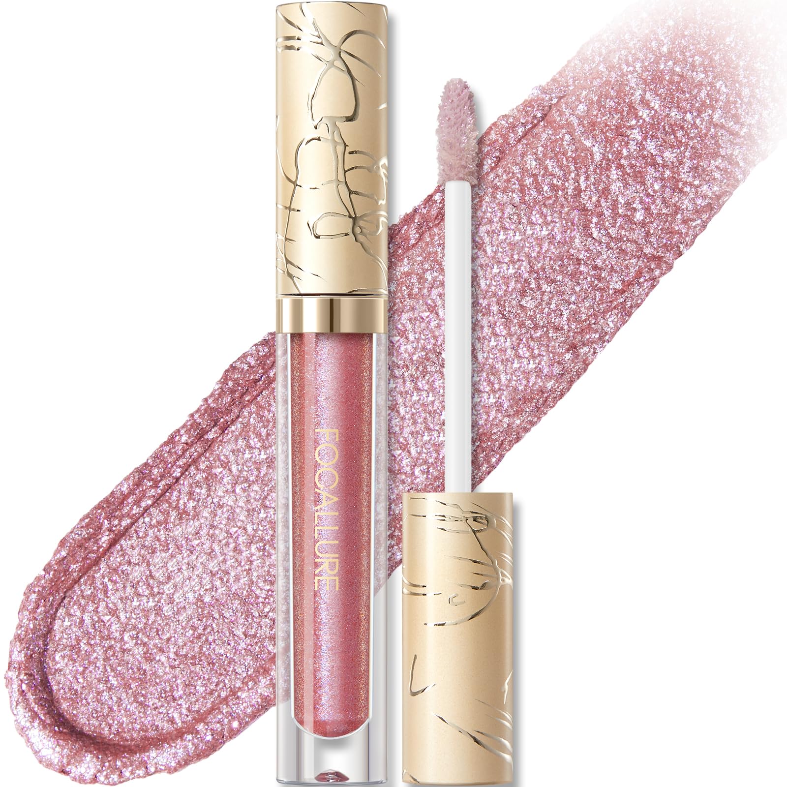 FOCALLURE front packaging showing metallic lipstick and brand benefit long wear
