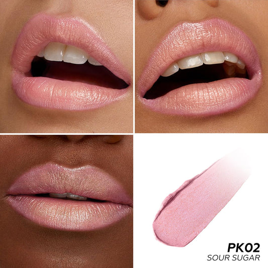 FOCALLURE open lipstick bullet close-up showing creamy shimmer texture and smooth application