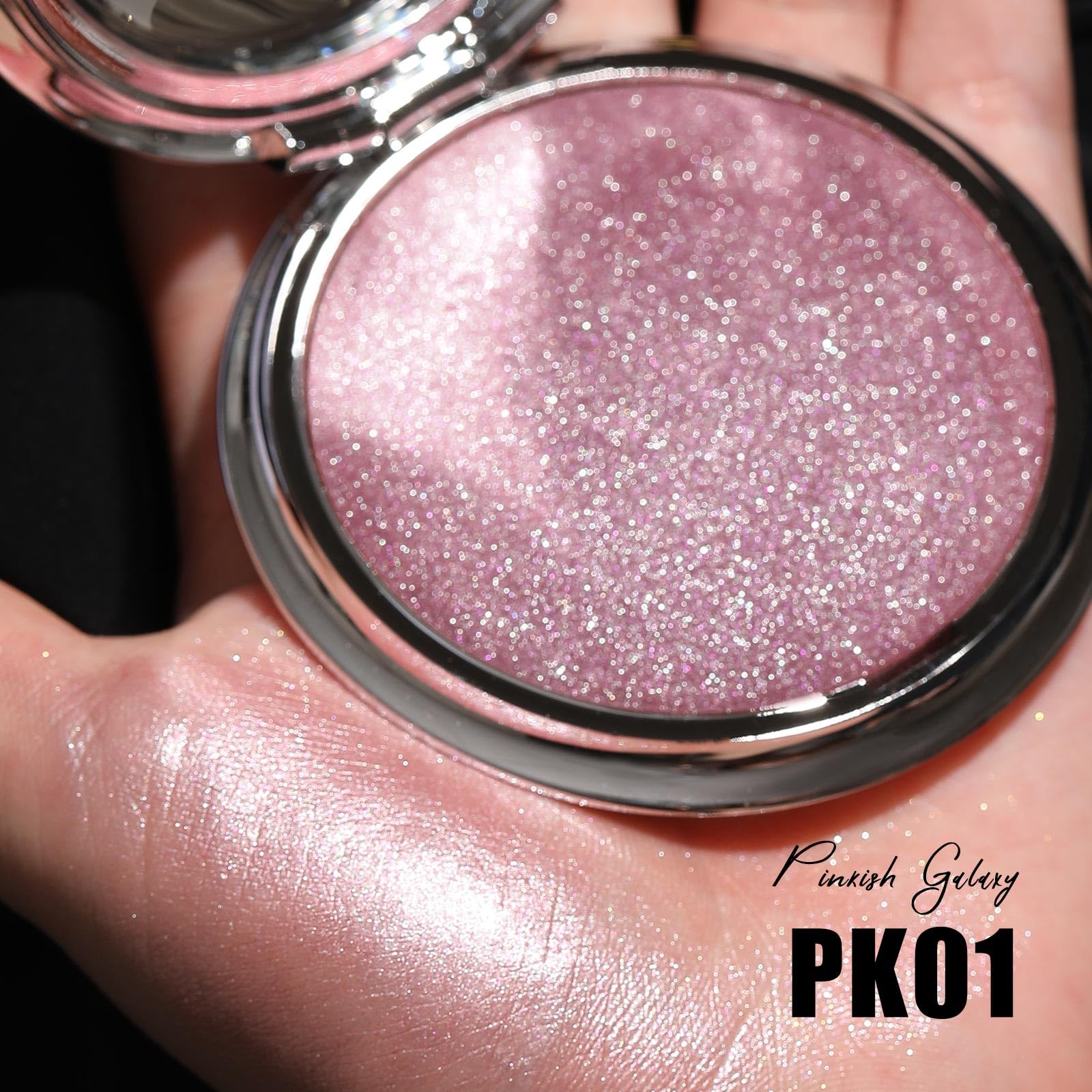 FOCALLURE PK01 swatches on skin demonstrating buildable pink glow for natural radiance benefit