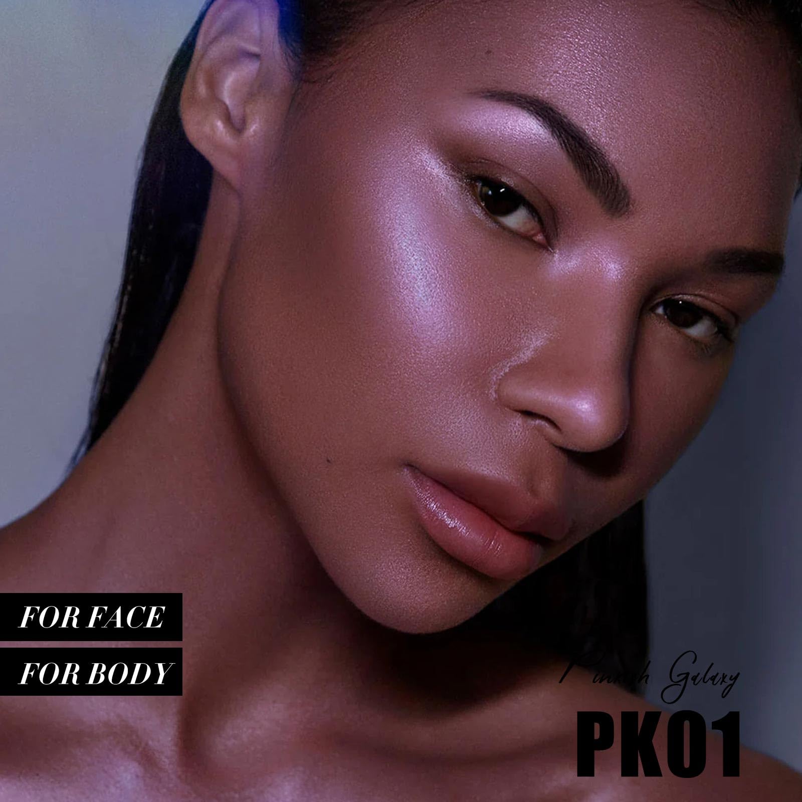 FOCALLURE PK01 texture close-up with microfine shimmer showing smooth blendability benefit