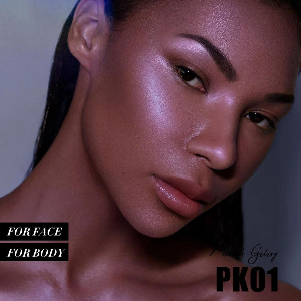 FOCALLURE PK01 texture close-up with microfine shimmer showing smooth blendability benefit