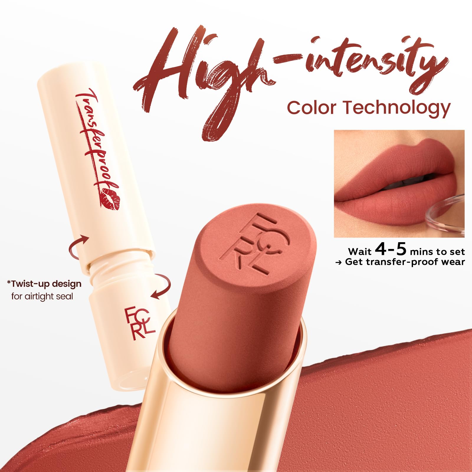 FOCALLURE swatch of PK02 Figgy Pink on skin showing intense pigment payoff
