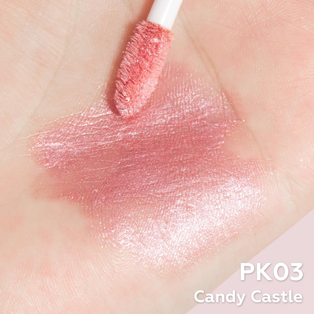 FOCALLURE PK03 lip swatch closeup revealing metallic finish and intense payoff