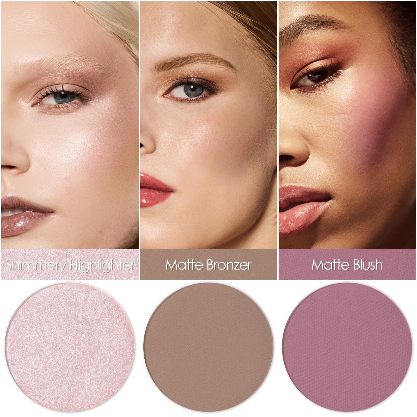 FOCALLURE close-up of powder texture illustrating smooth, micro-milled finish