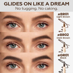 FOCALLURE spoolie brush smoothing brows during application benefit: blends pigment for natural finish