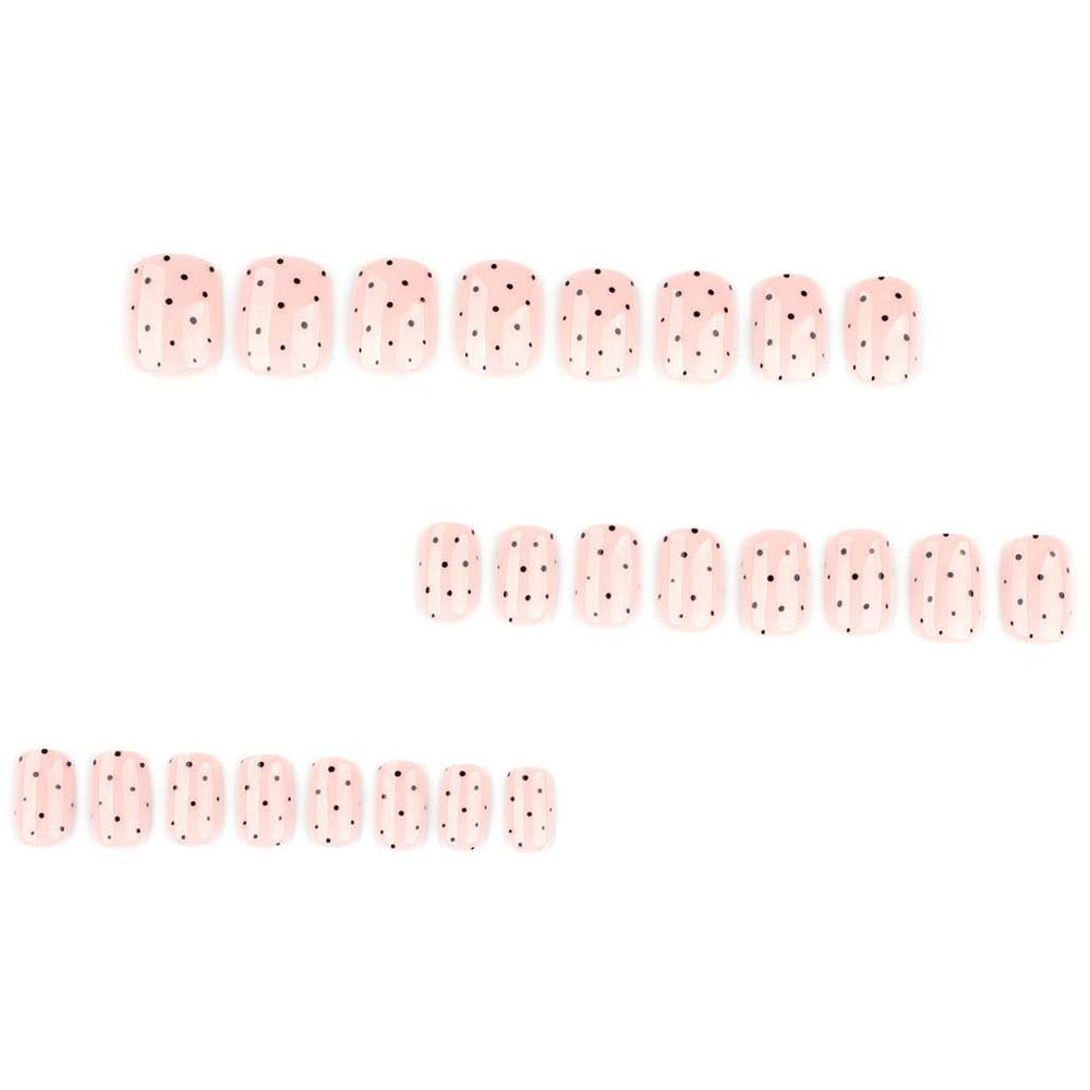 Foccna close-up of polka-dot design highlighting glossy finish and decorative detail