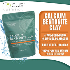 Focus Nutrition close-up of fine bentonite clay texture for smooth blends