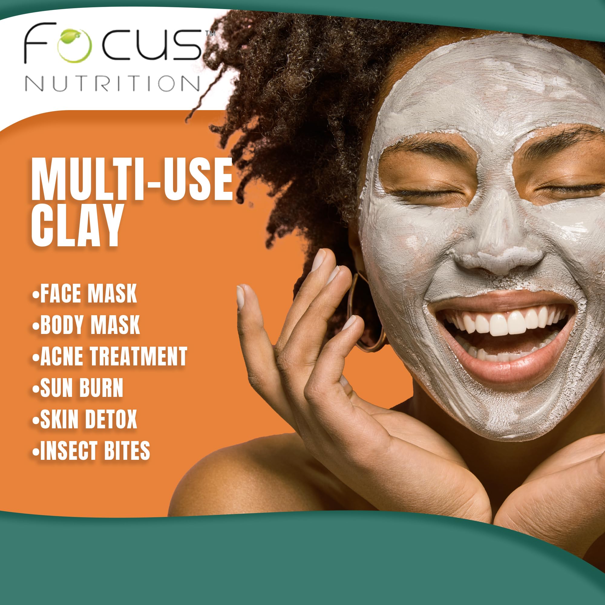 Focus Nutrition hair mask in use on damp hair for scalp clarification