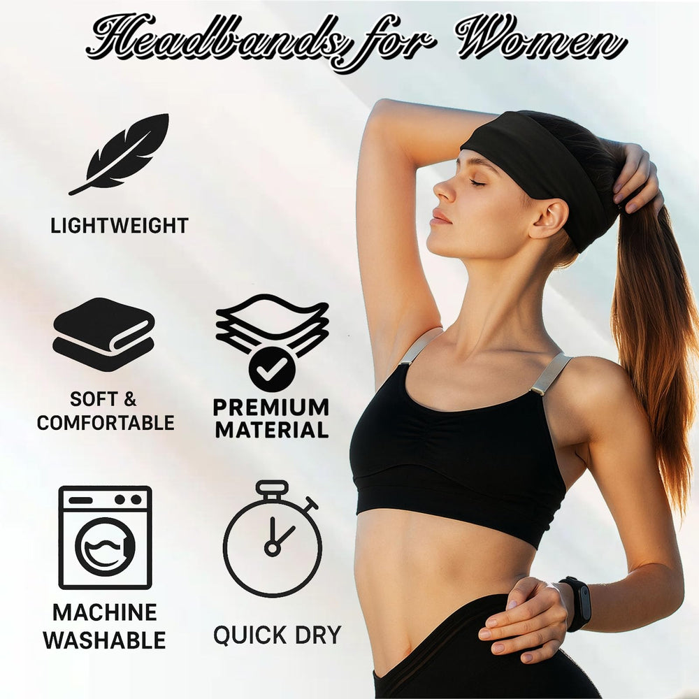FODALUN model wearing headband while running showing secure non-slip hold