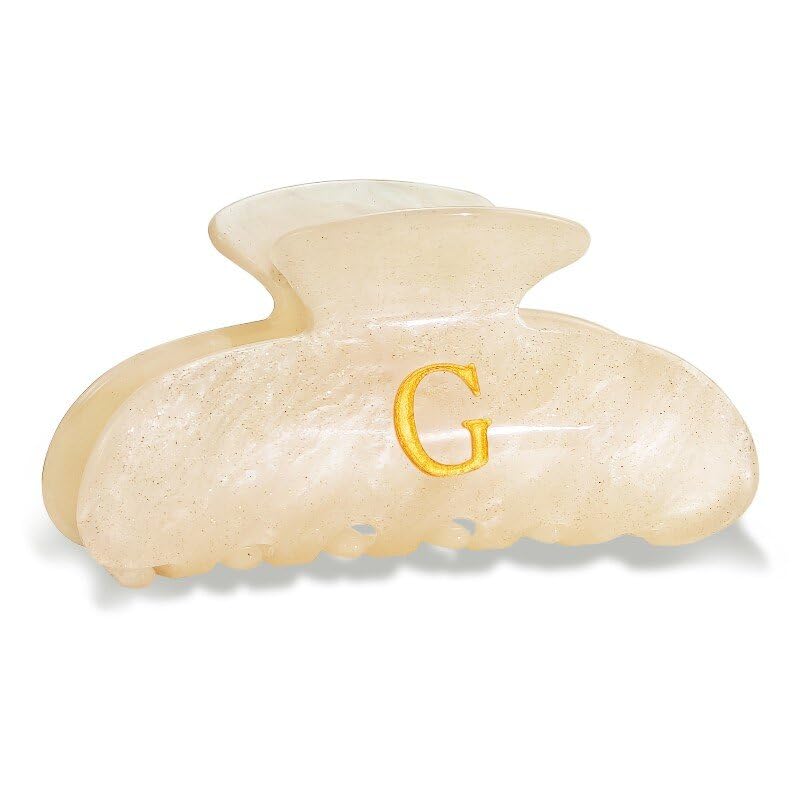 Fohufo front view showing letter G clip and fashion benefit of personalization