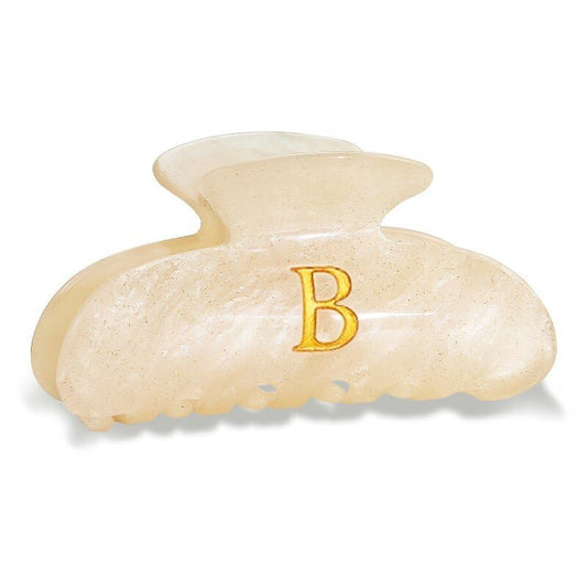 Fohufo front view of letter B clip showing glitter and shape for stylish hold