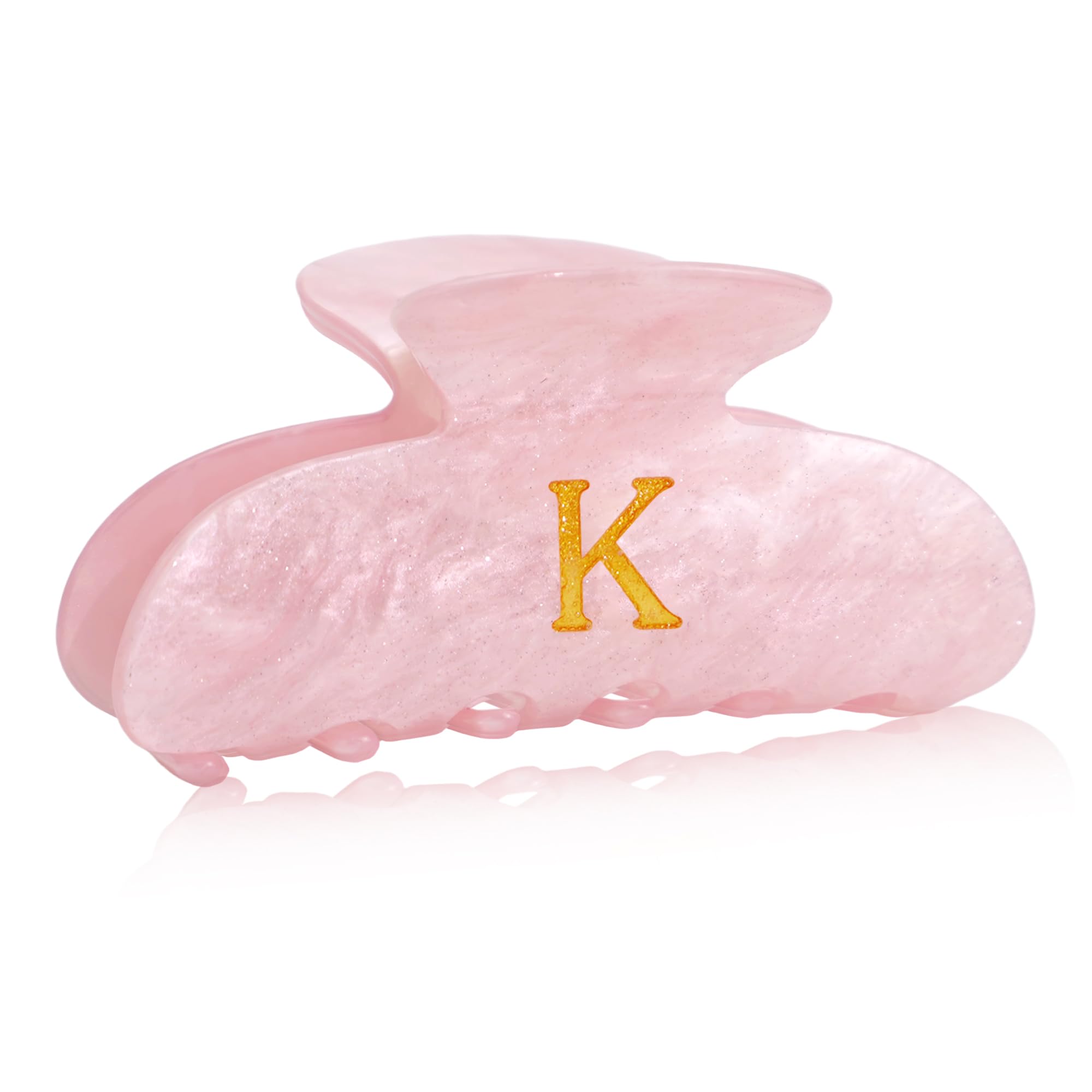 Fohufo front view showing pink K letter clip, elegant everyday polish