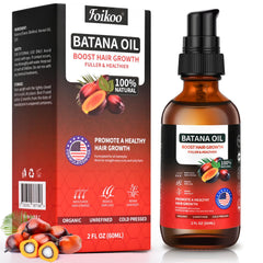 Foikoo bottle front packaging showing label and pure Batana oil benefits