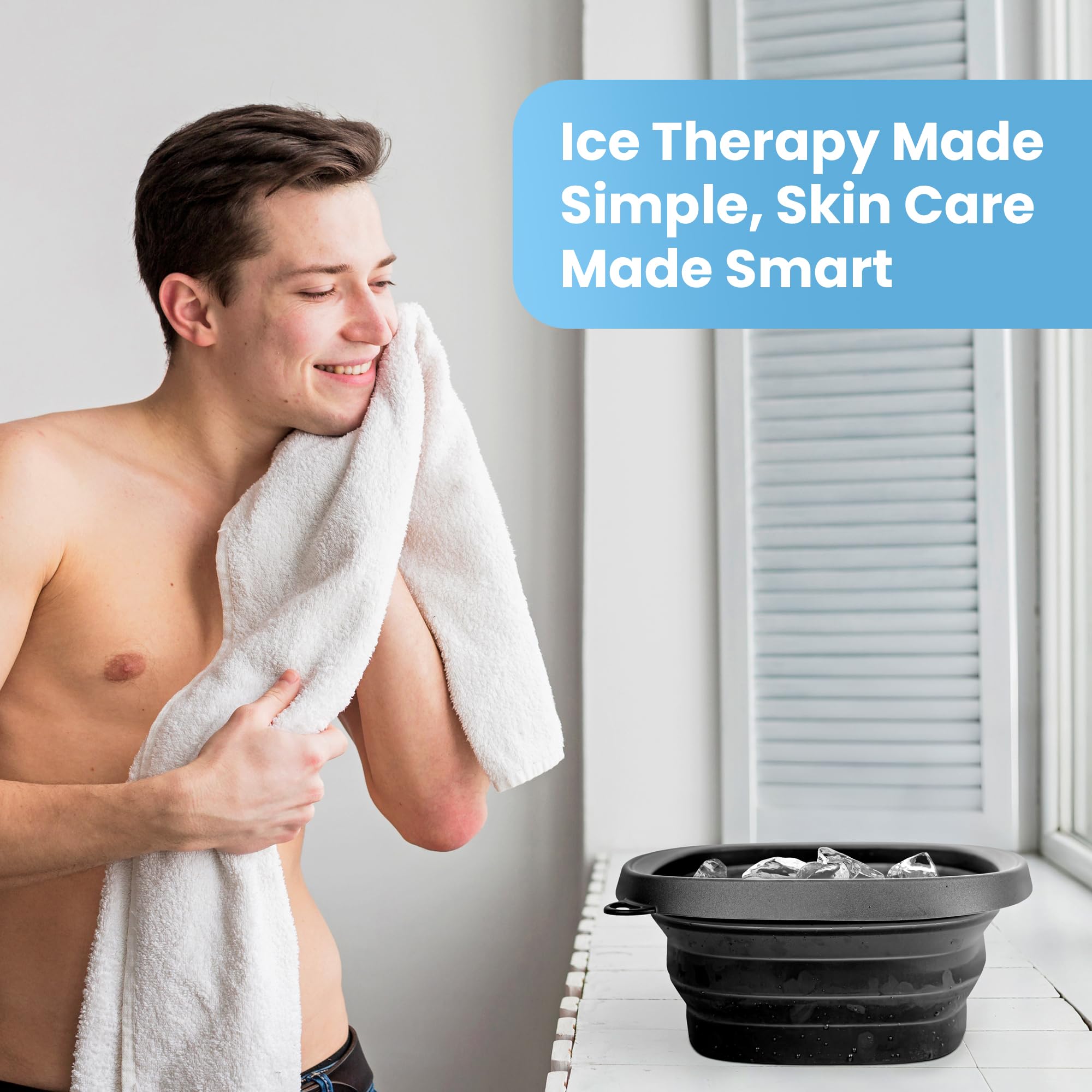 Foldspark bowl with cucumber and tea infusion frozen showing soothing spa benefit