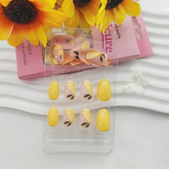 FOLONRAL close-up lemon nail art highlighting cheerful detail and glossy shine