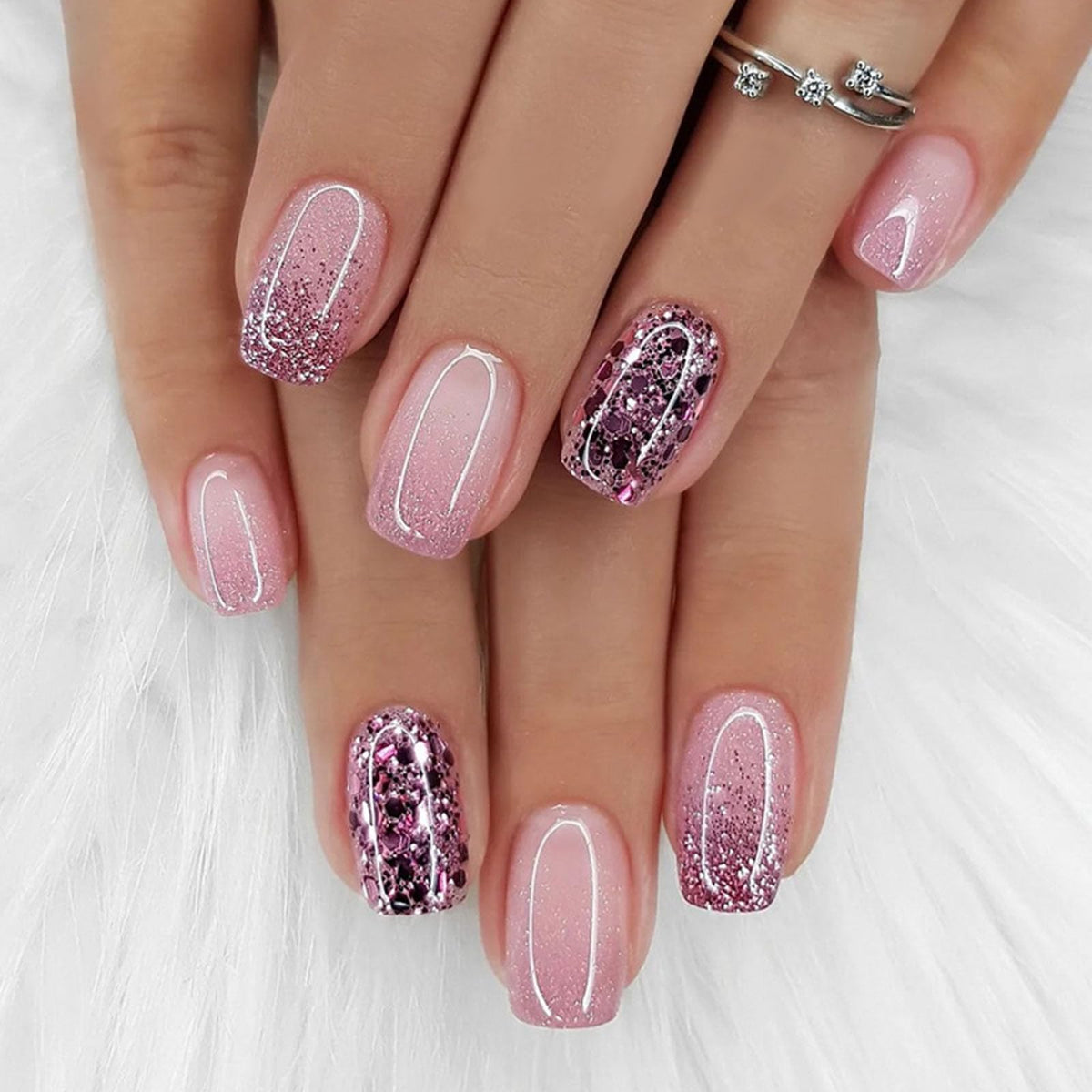 FOLONRAL front packaging showing 24-piece purple press-on nails and accessories for quick styling
