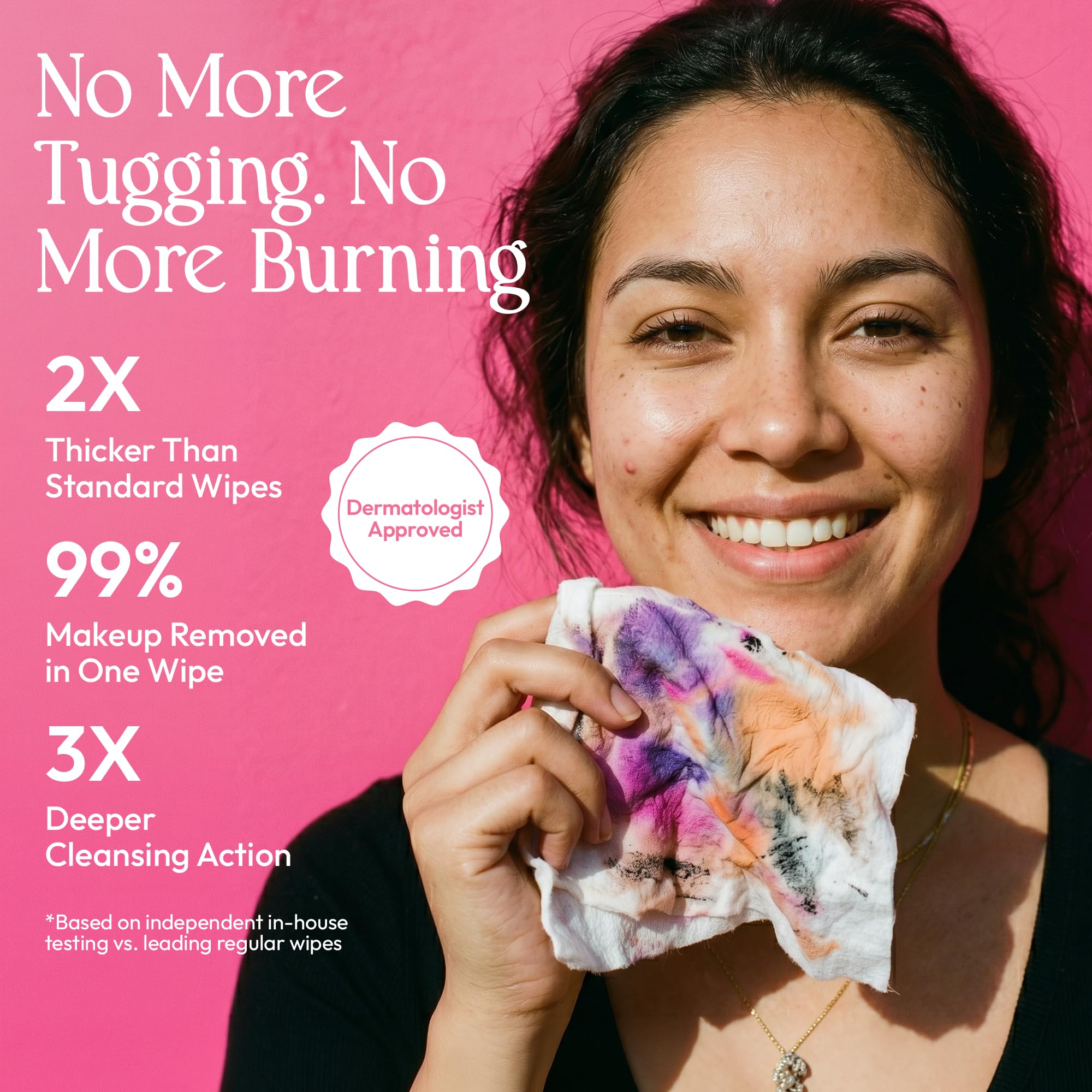 FOMIN wipe removing eye makeup smoothly, gentle on delicate skin