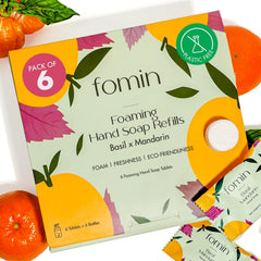 FOMIN front packaging showing scent and refill benefit