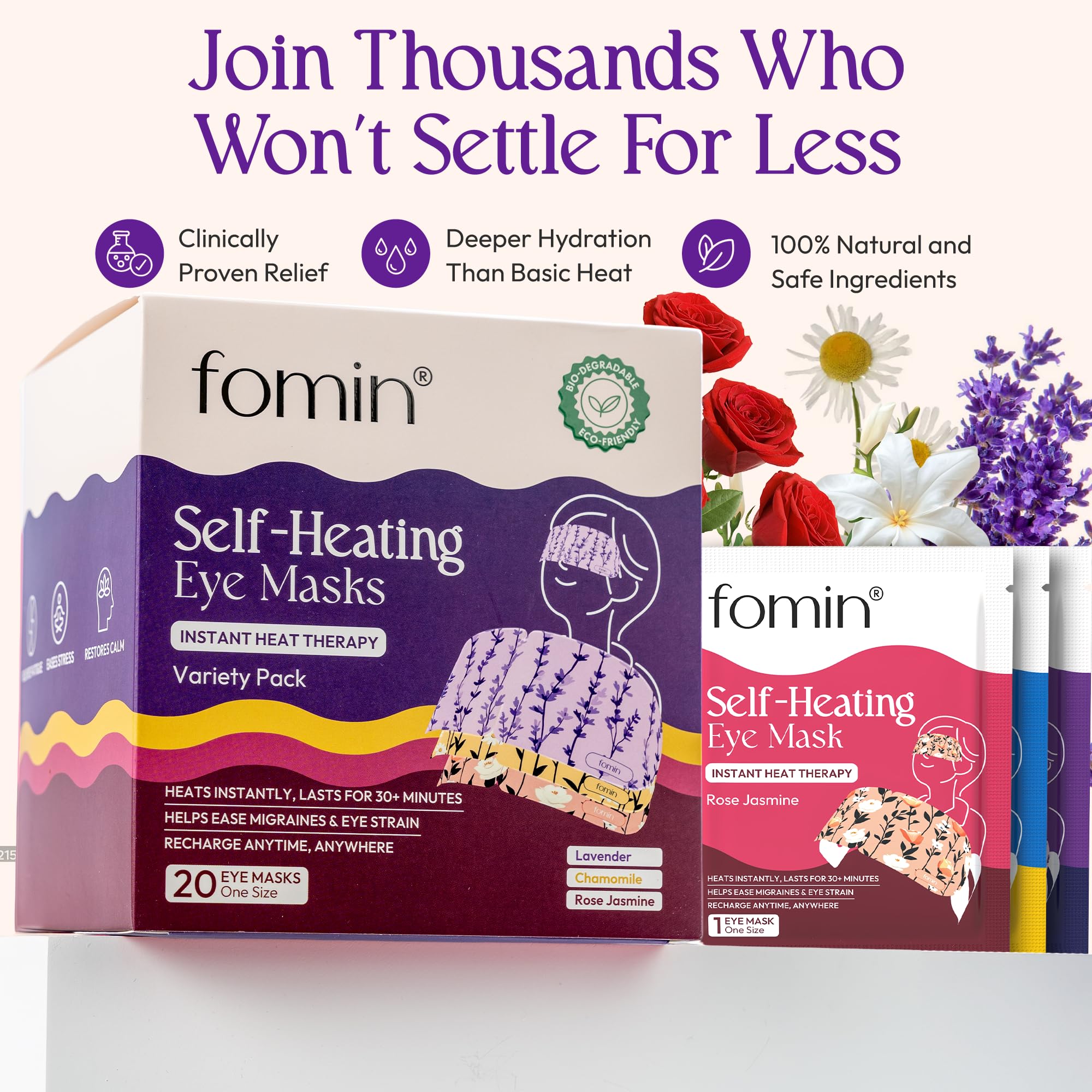 FOMIN bedside scene with mask and candle suggesting restful nighttime routine