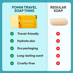 FOMIN soap sheets at campsite showing hygienic outdoor use