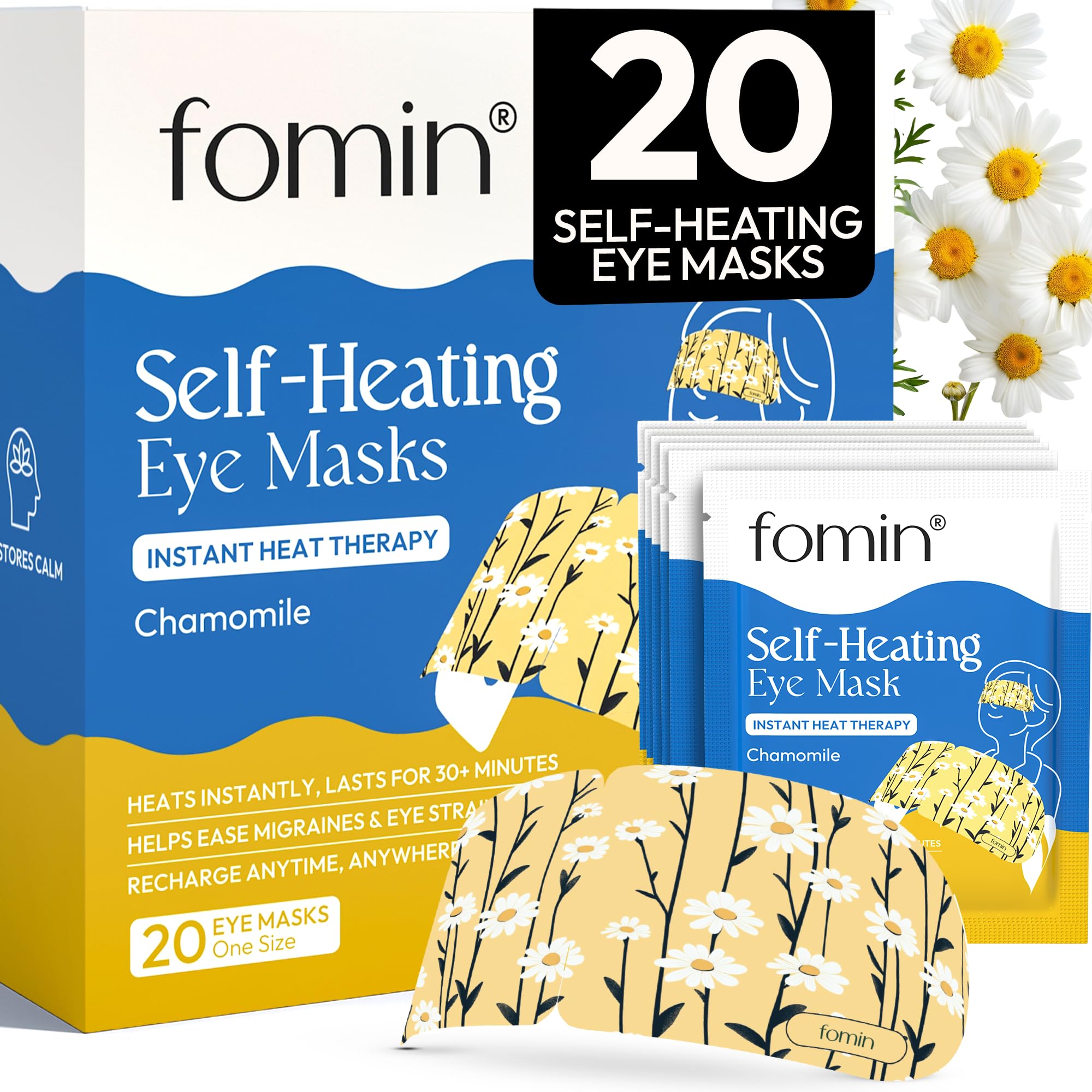 FOMIN pack front showing chamomile label and quantity benefits