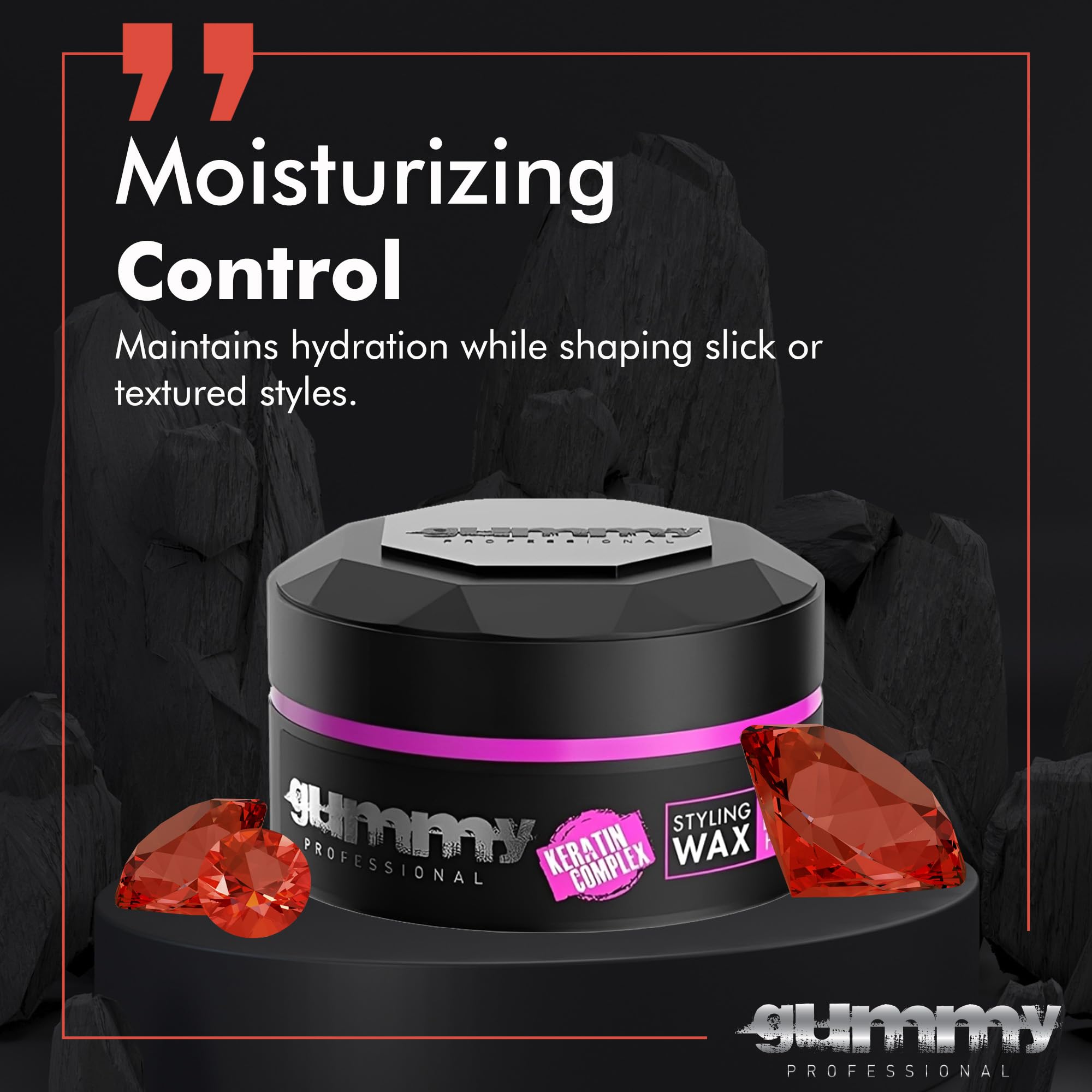 fonex gummy applied to damp hair illustrating sleek-styling benefit