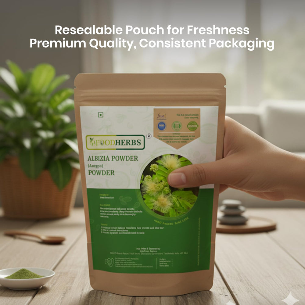 Foodherbs product beside 200g scale showing exact package size