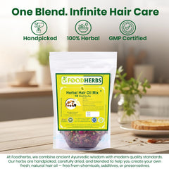 Foodherbs size and weight display showing 100g pack convenience