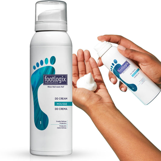 Footlogix DD Cream Mousse front can showing packaging and size benefit