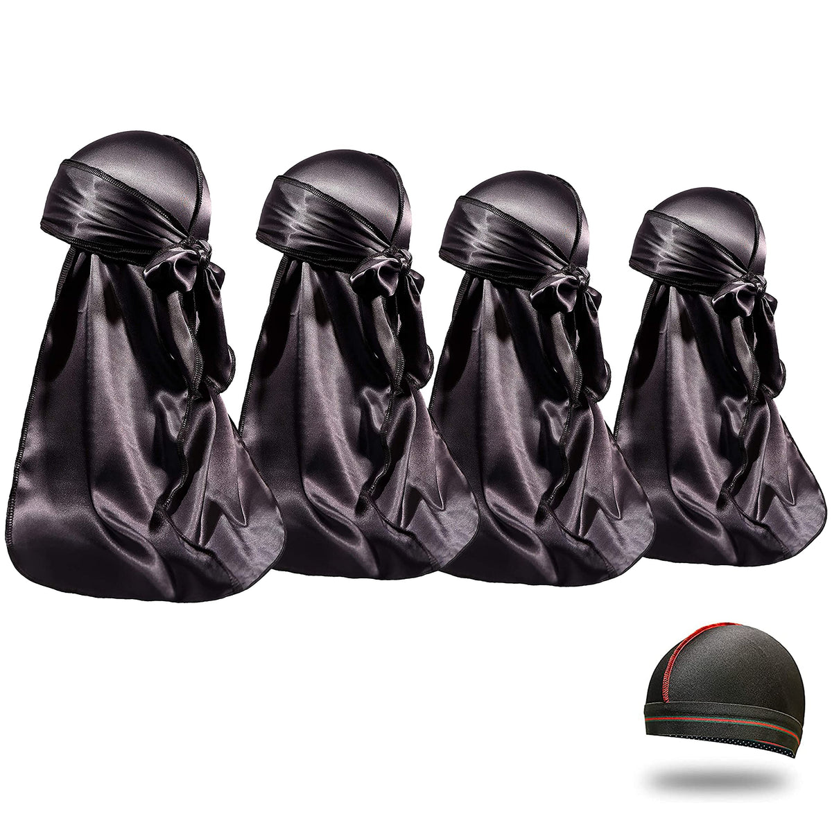 ForceWave front packaging showing four black durags and wave cap, protects hair