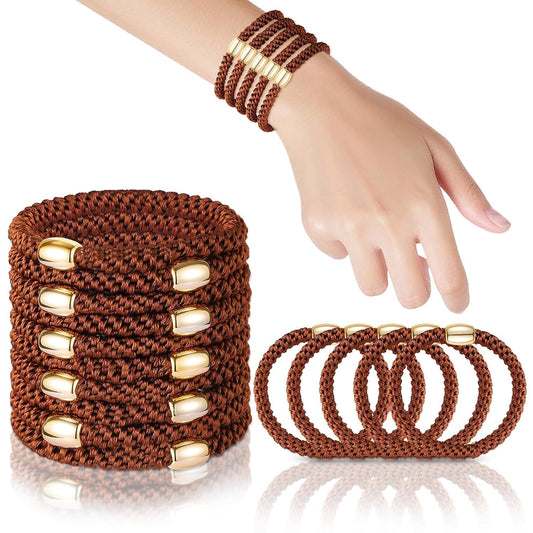 forenee front packaging showing 10 brown braided hair ties and neat display benefit durability