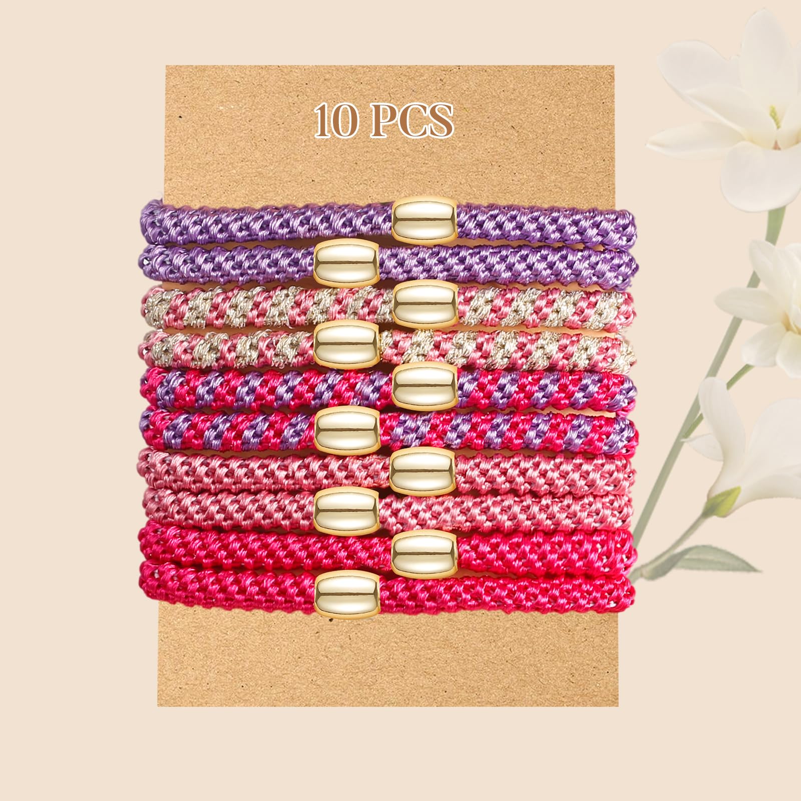 forenee packed set of ten hair ties ready for daily use