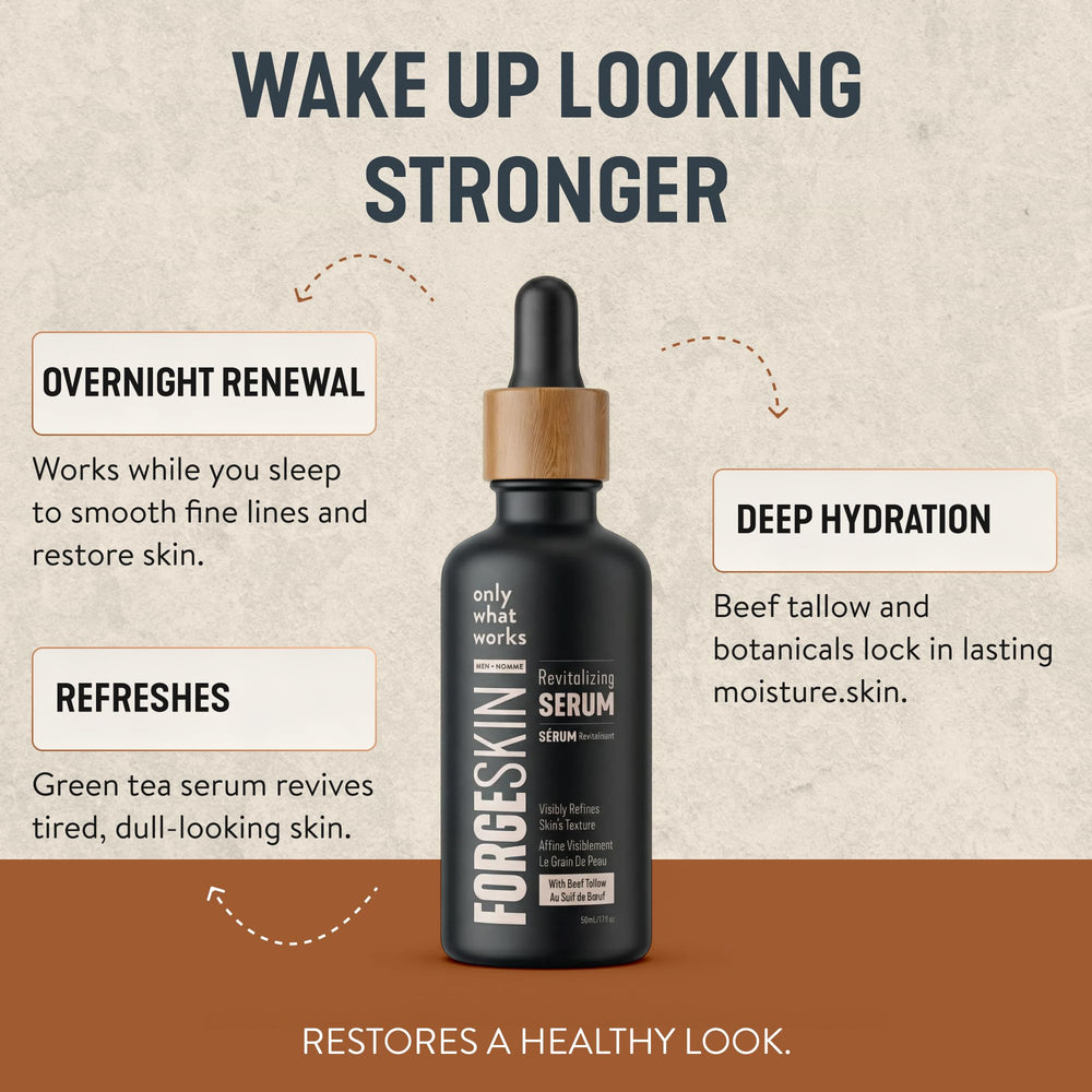 Forge Skin green tea ingredient shot highlighting antioxidant benefit