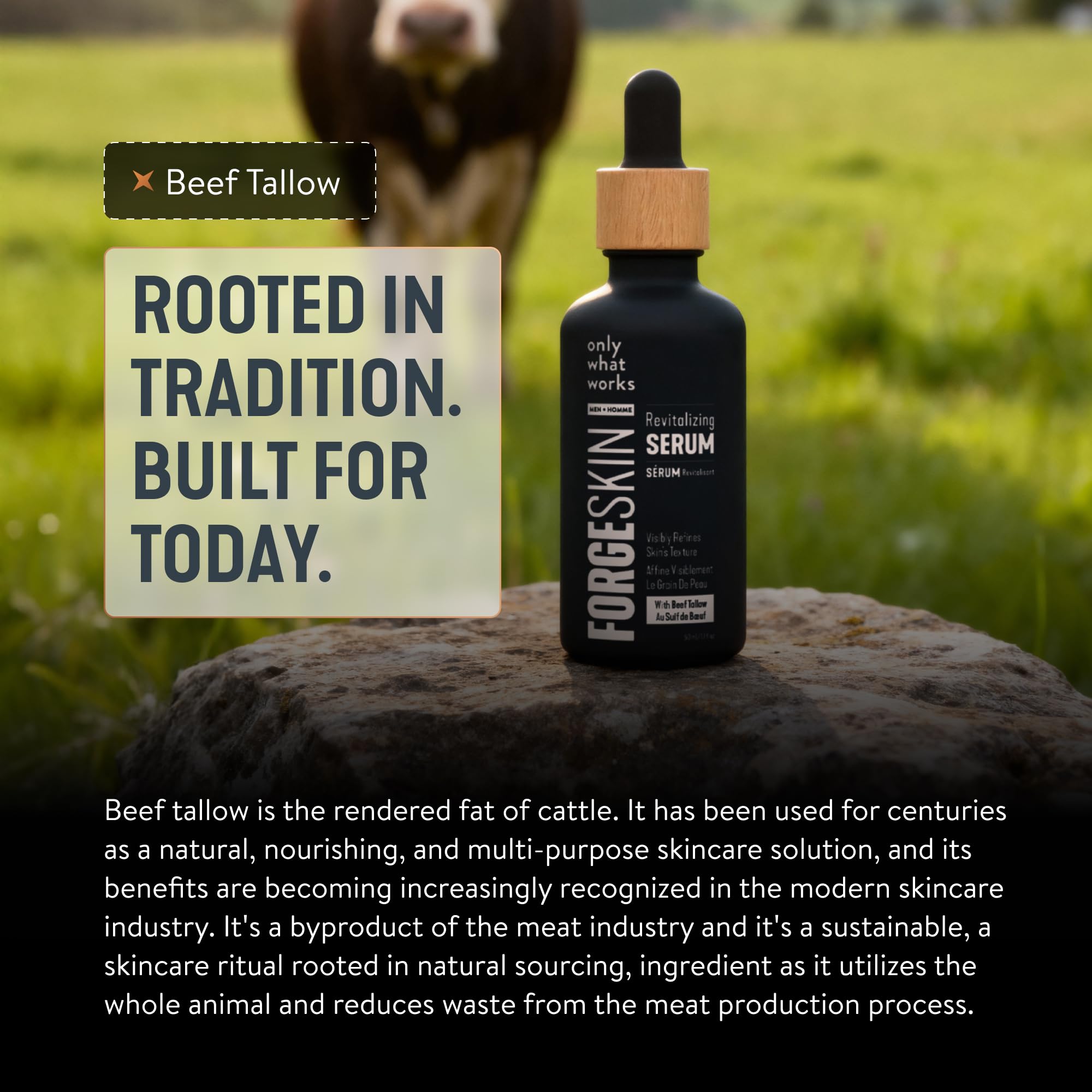Forge Skin label and ingredients list emphasizing transparency and quality