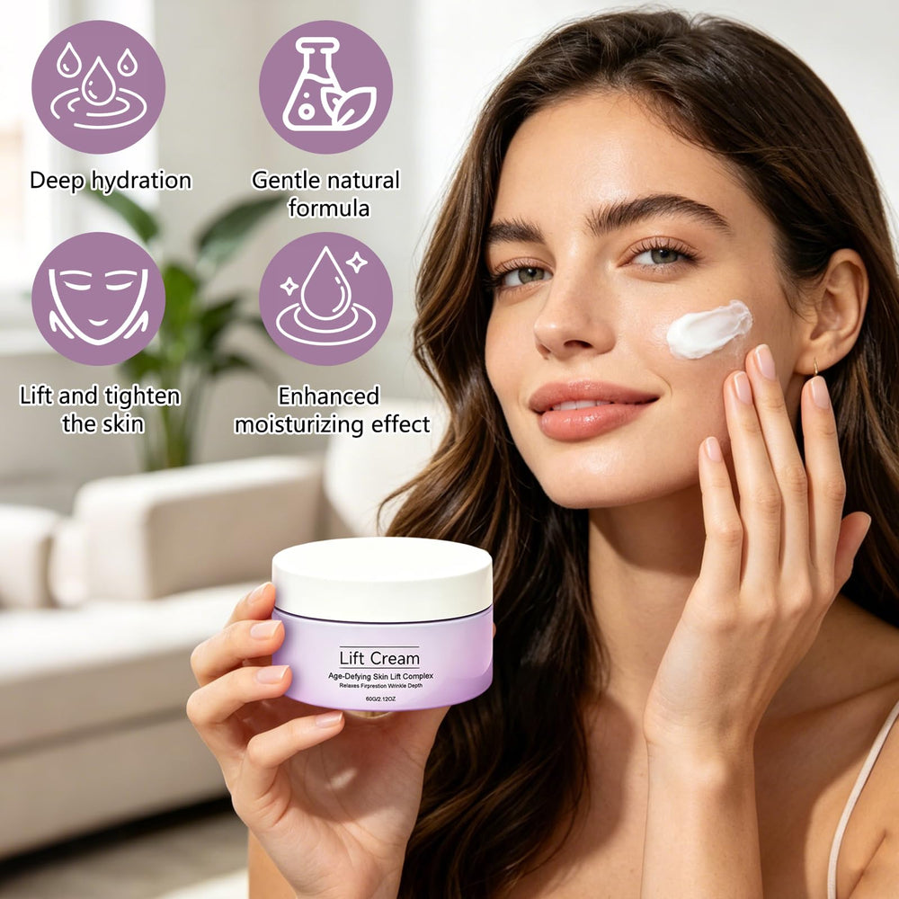 ForgeVibe applying cream to face and neck for immediate lifting sensation