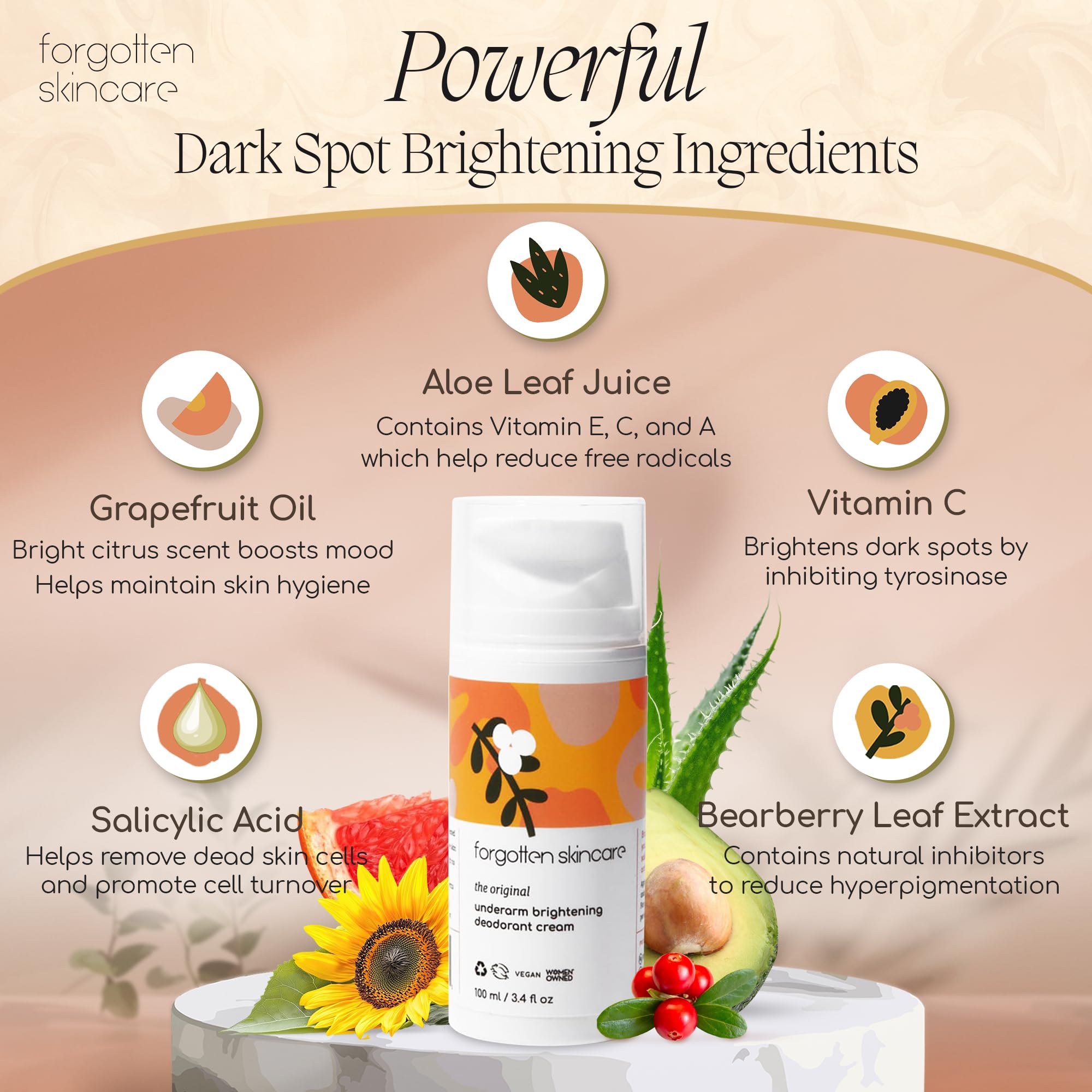 Forgotten Skincare before and after photos displaying gradual brightening