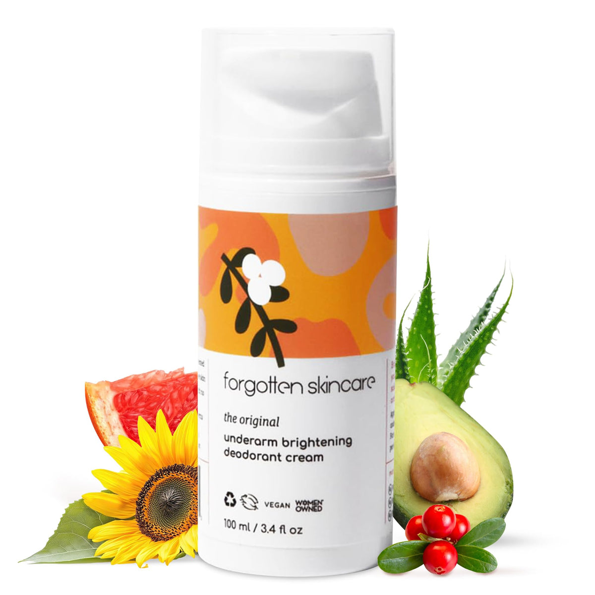 Forgotten Skincare front packaging showing product and brand benefits